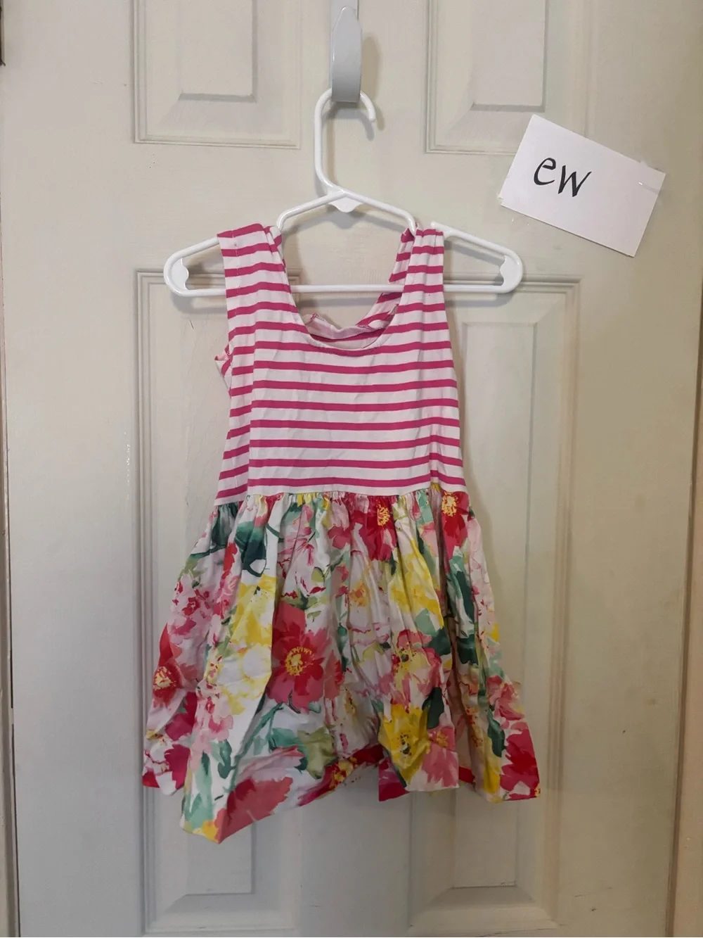 Ralph Lauren Pink Striped Top Floral Skirt Casual Dress